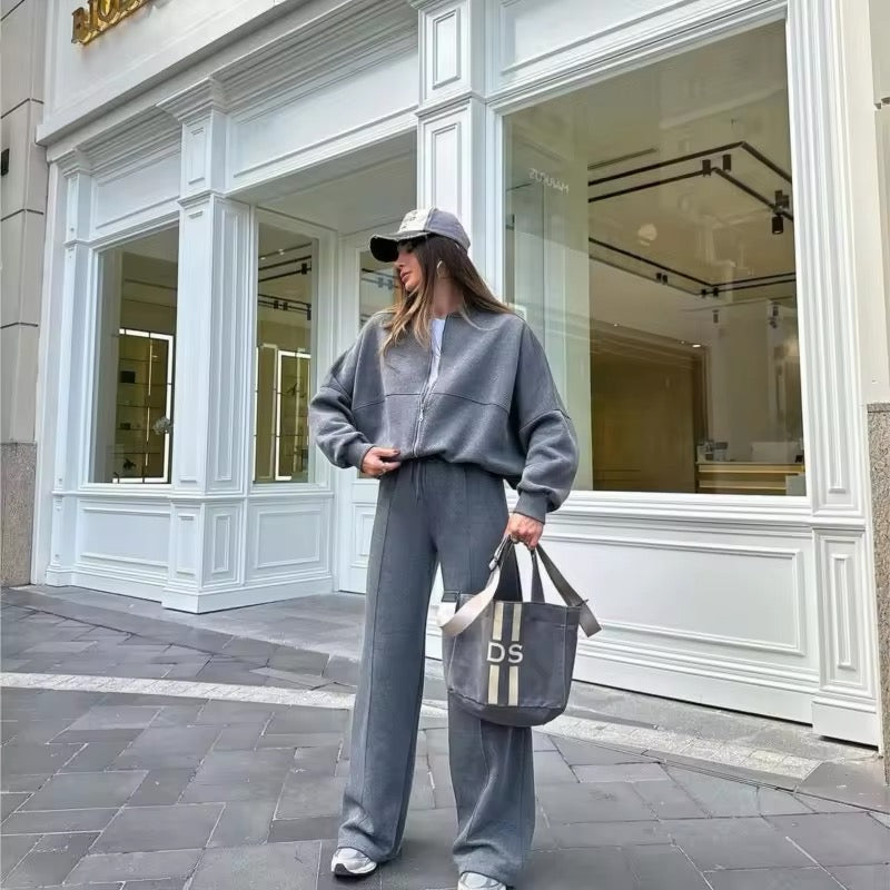 Charlotte | Women's Wide Leg Sweat Suit Outfit Set - Image 7