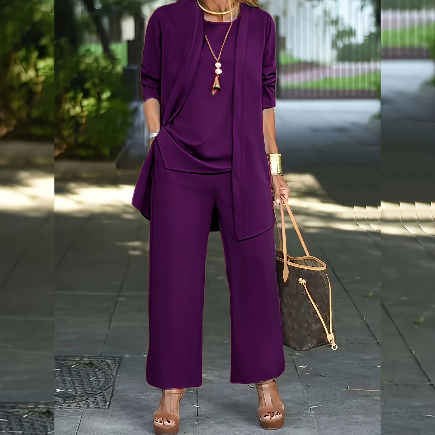Linda | Women's Relaxed Fit Two-Piece Pants Set - Image 7