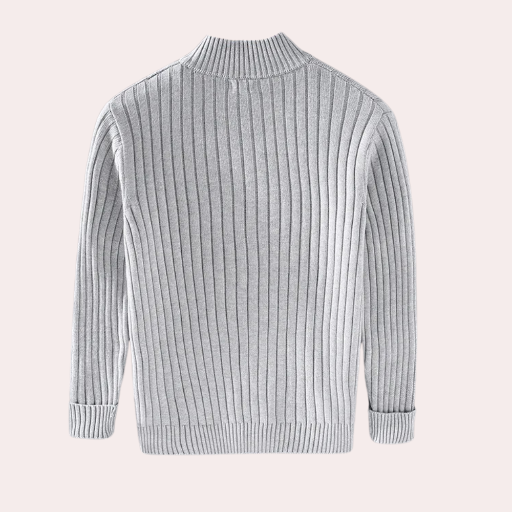 Chester | Men's Ribbed Knit Zip Up Jacket - Image 2