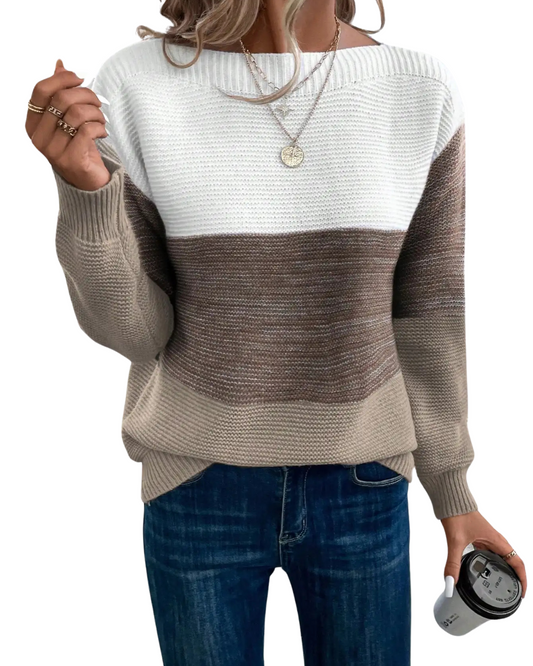 Georgia | Women's Color Block Pullover Sweater - Image 1