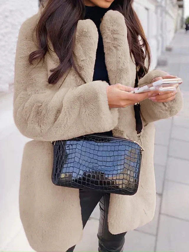 Daisy | Women's Open Front Faux Fur Coat - Image 8