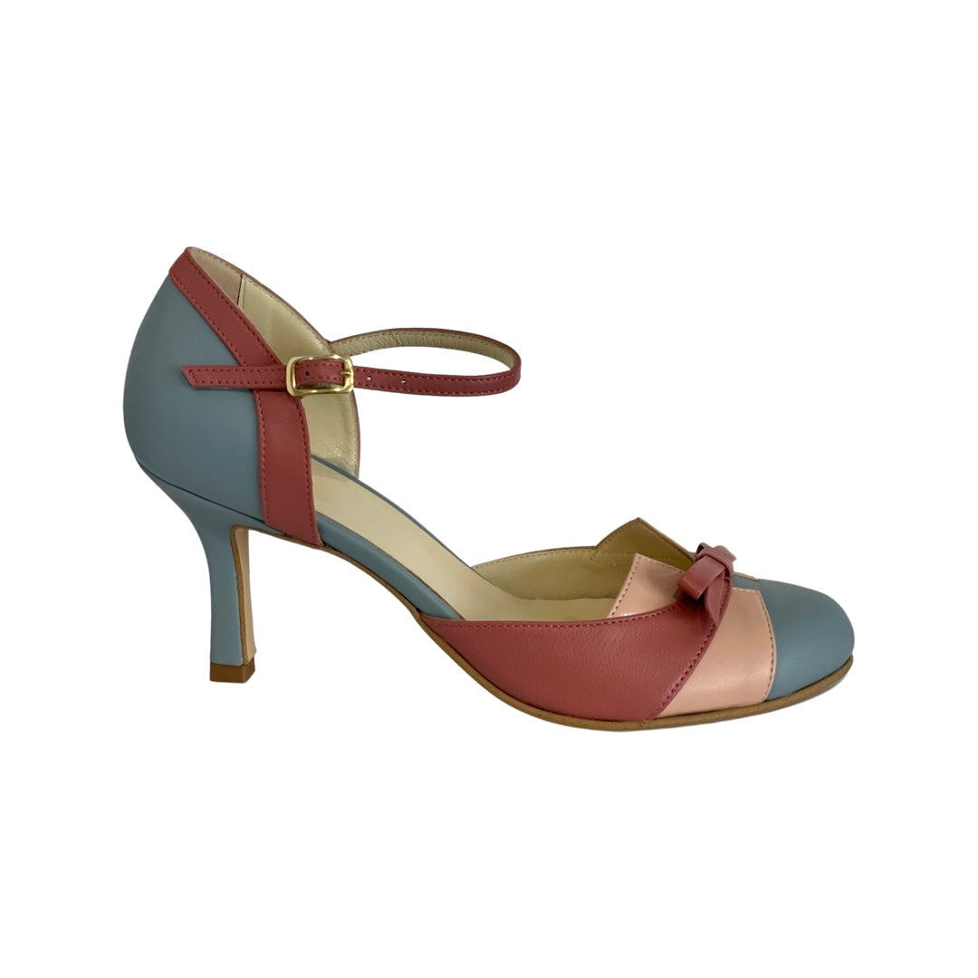 Women's Ankle Strap Mid Heel Shoes - Image 4