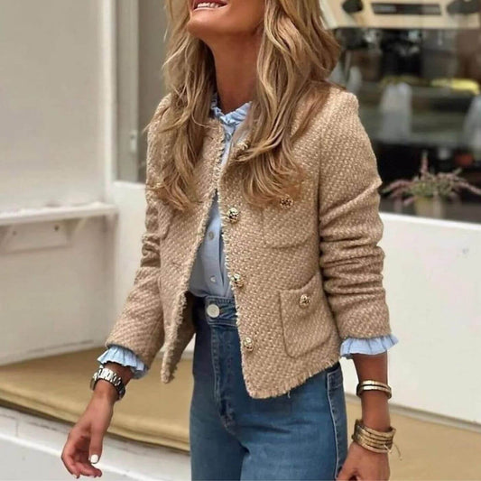 Alana | Women's Cropped Tweed Jacket - Image 1