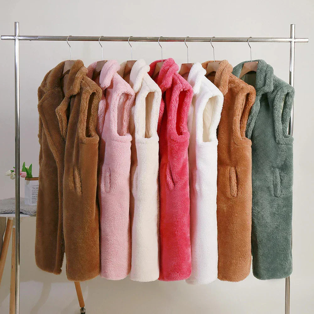 Debra | Women's Sleeveless Long Coat - Image 3