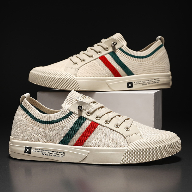 Men's Striped Lace-Up Sneakers - Image 2
