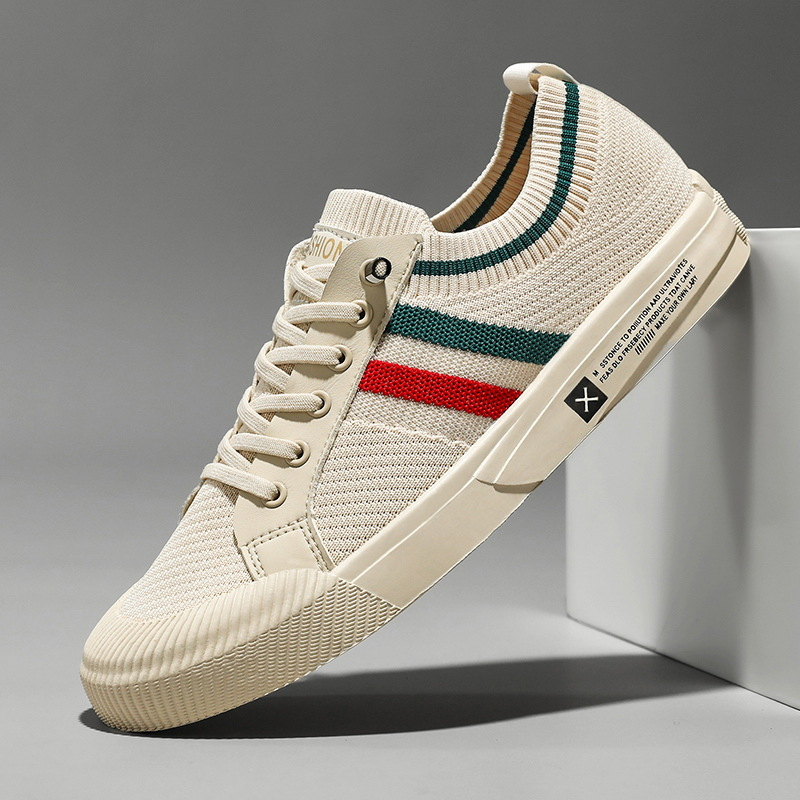 Men's Striped Lace-Up Sneakers - Image 1
