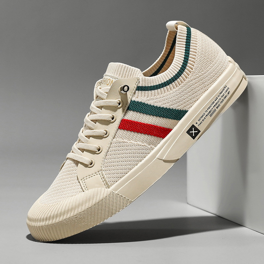 Men's Striped Lace-Up Sneakers - Image 1
