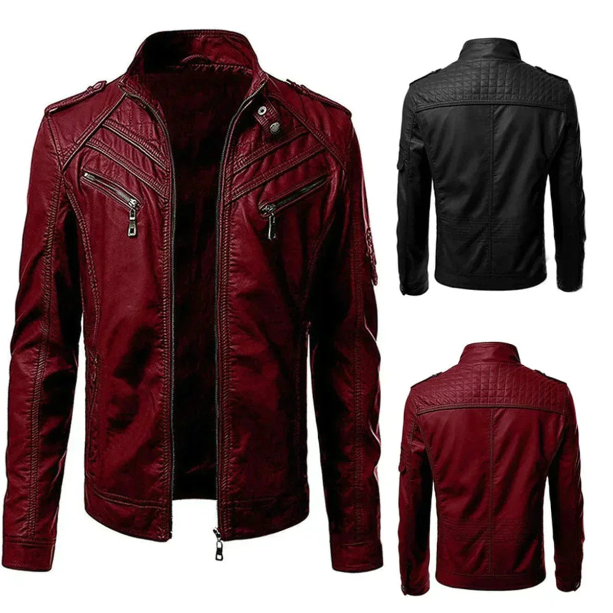Wade | Men's Slim-Fit Biker Jacket - Image 6