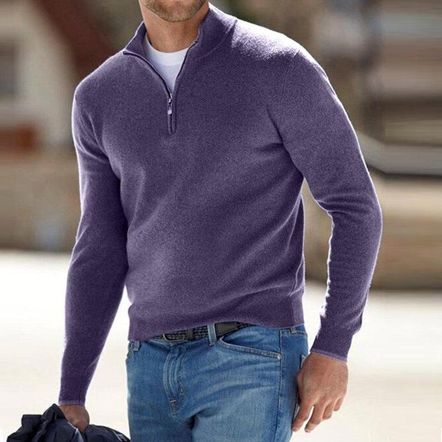 Wilbur | Men's Quarter-Zip Pullover Sweater - Image 7