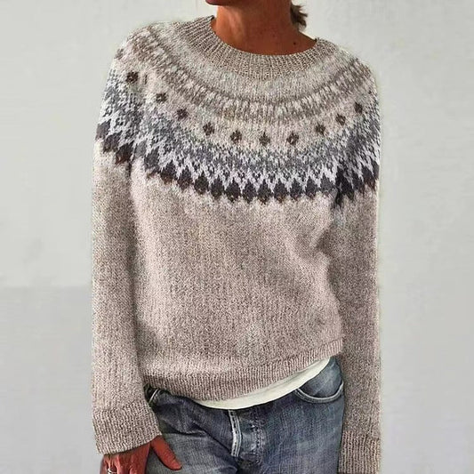 Lydia | Women's Fair Isle Crew Neck Sweater - Image 1