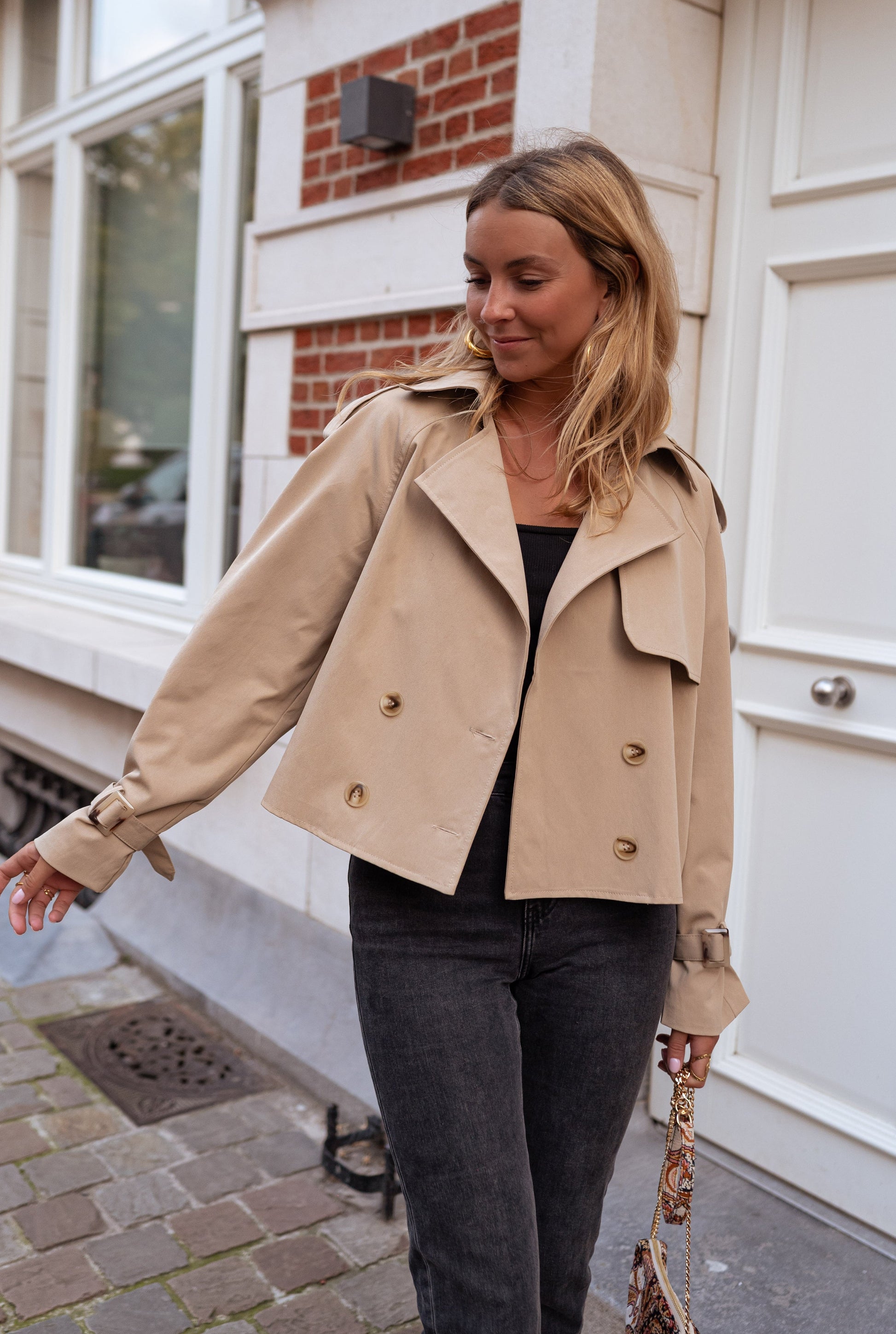 Karen | Women's Cropped Double Breasted Coat - Image 5