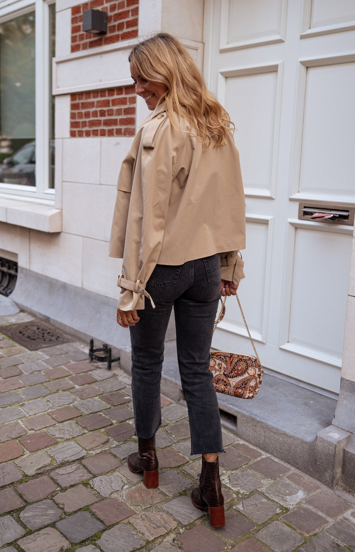 Karen | Women's Cropped Double Breasted Coat - Image 2