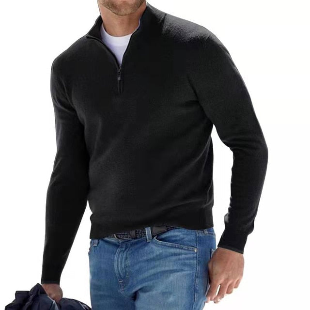 Wilbur | Men's Quarter-Zip Pullover Sweater - Image 6