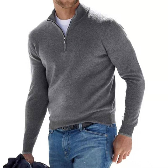 Wilbur | Men's Quarter-Zip Pullover Sweater - Image 4