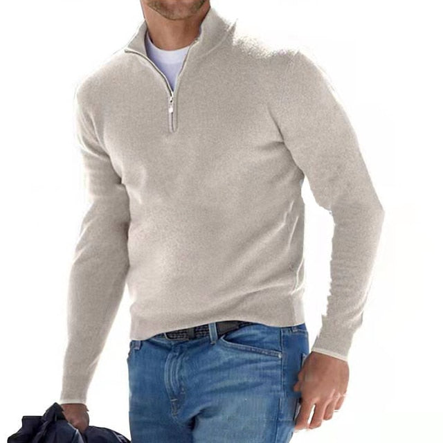 Wilbur | Men's Quarter-Zip Pullover Sweater - Image 5