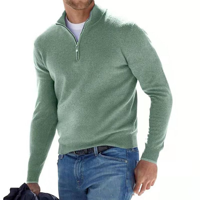 Wilbur | Men's Quarter-Zip Pullover Sweater - Image 3
