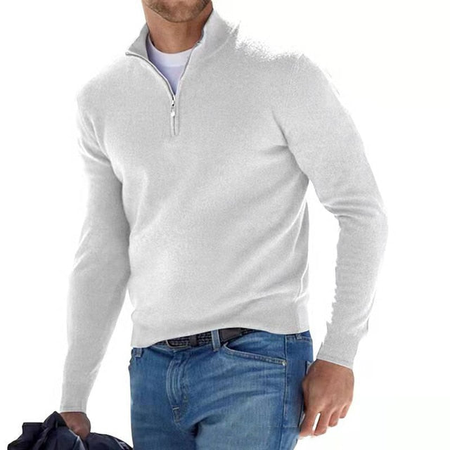 Wilbur | Men's Quarter-Zip Pullover Sweater - Image 13