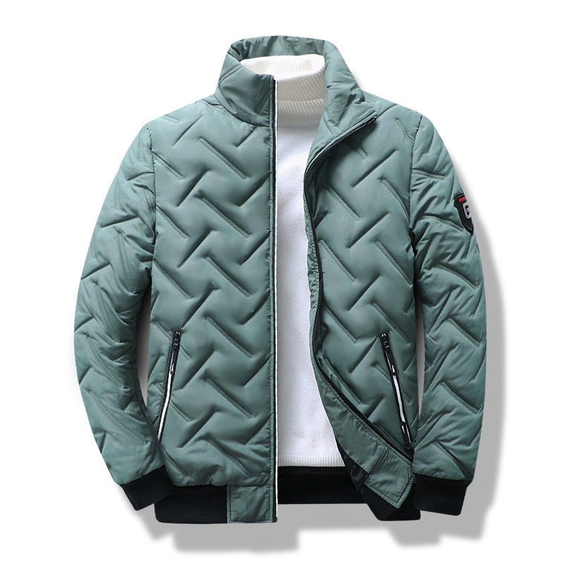 Men's Quilted Stand Collar Jacket - Image 4
