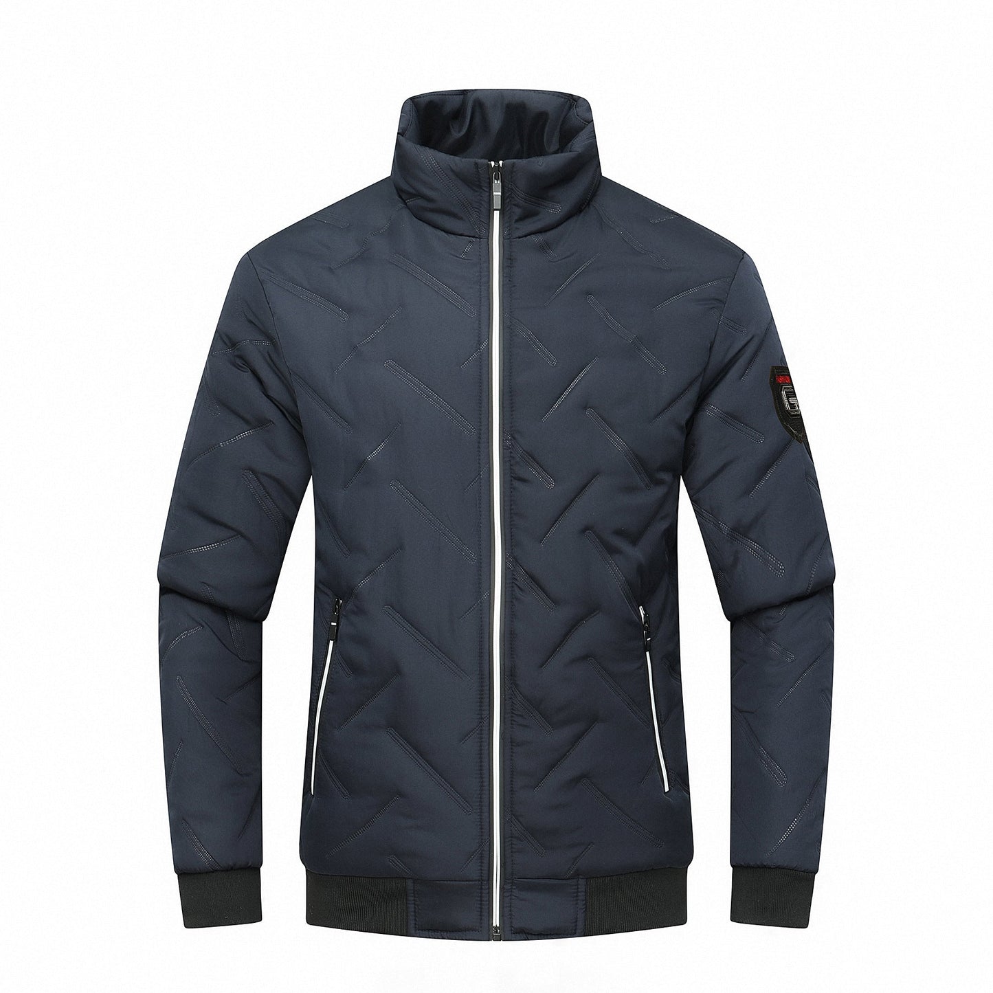 Men's Quilted Stand Collar Jacket - Image 2