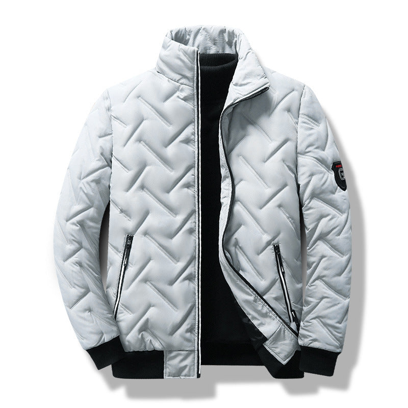 Men's Quilted Stand Collar Jacket - Image 3
