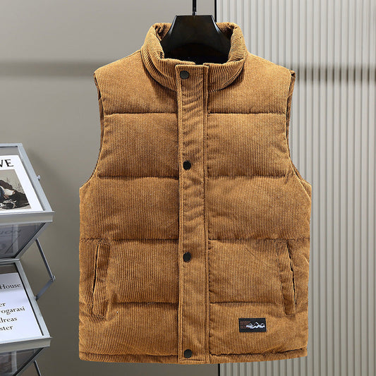 Caleb | Men's Button Front Puffer Vest - Image 1