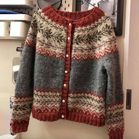 Libby | Women's Fair Isle Button-Front Cardigan - Image 1