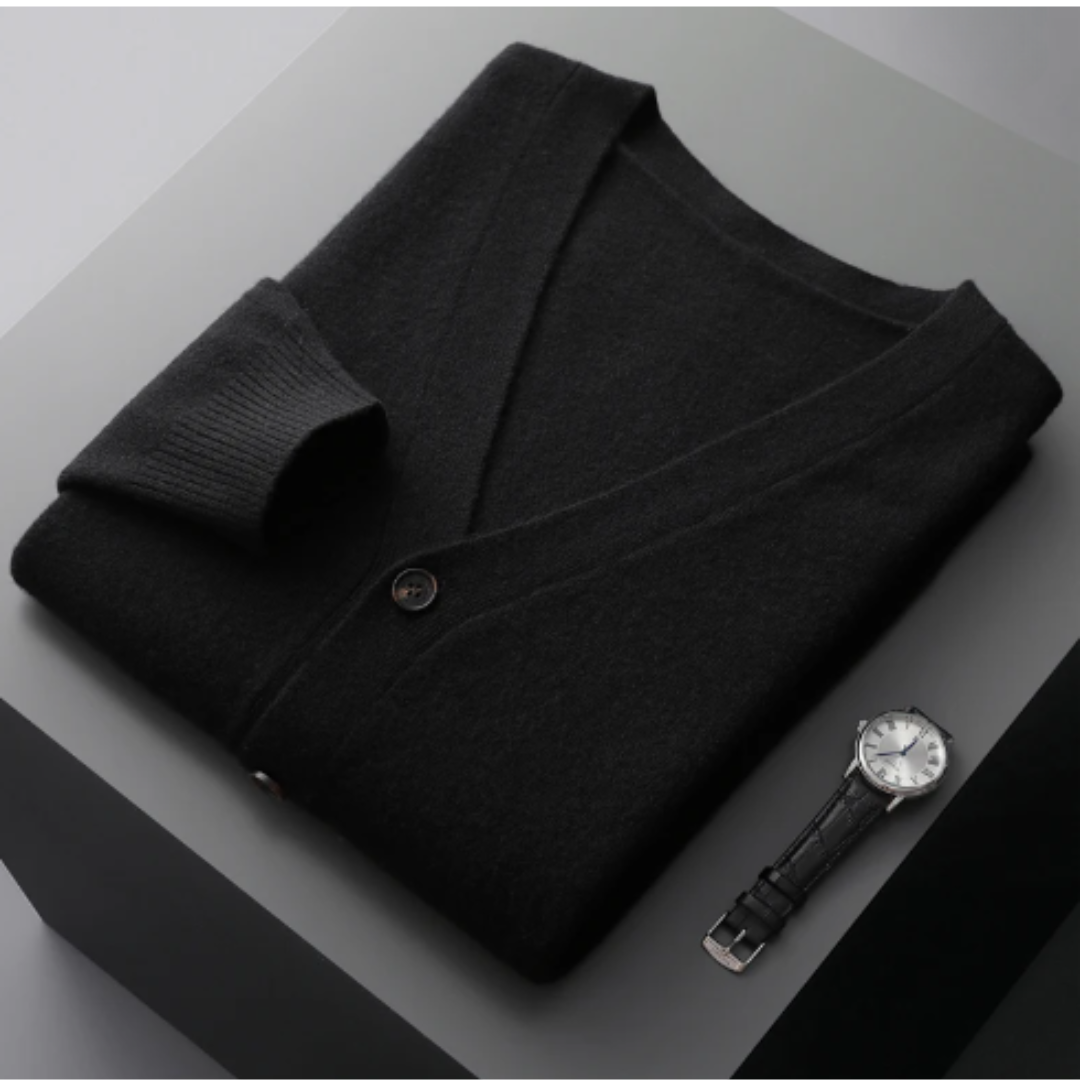 Darryl | Men's Button-Down V-Neck Cardigan - Image 15