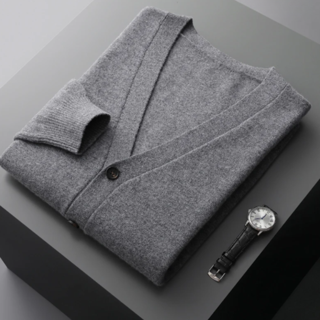 Darryl | Men's Button-Down V-Neck Cardigan - Image 10