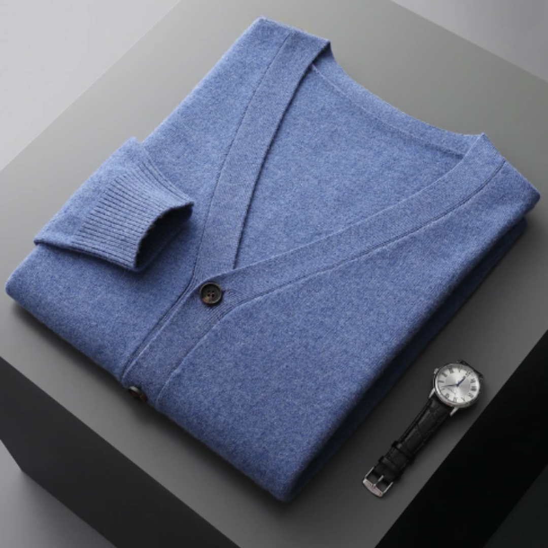 Darryl | Men's Button-Down V-Neck Cardigan - Image 8