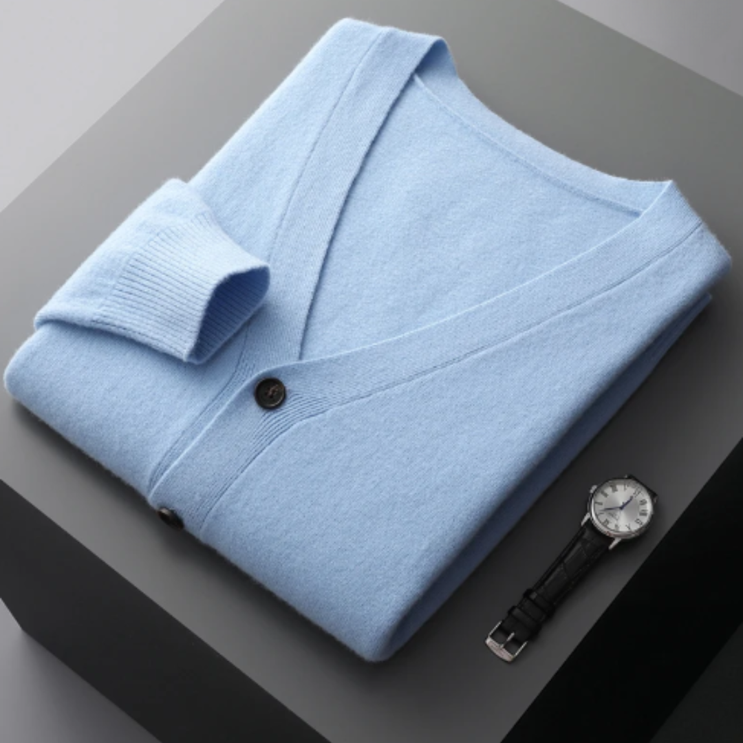 Darryl | Men's Button-Down V-Neck Cardigan - Image 17