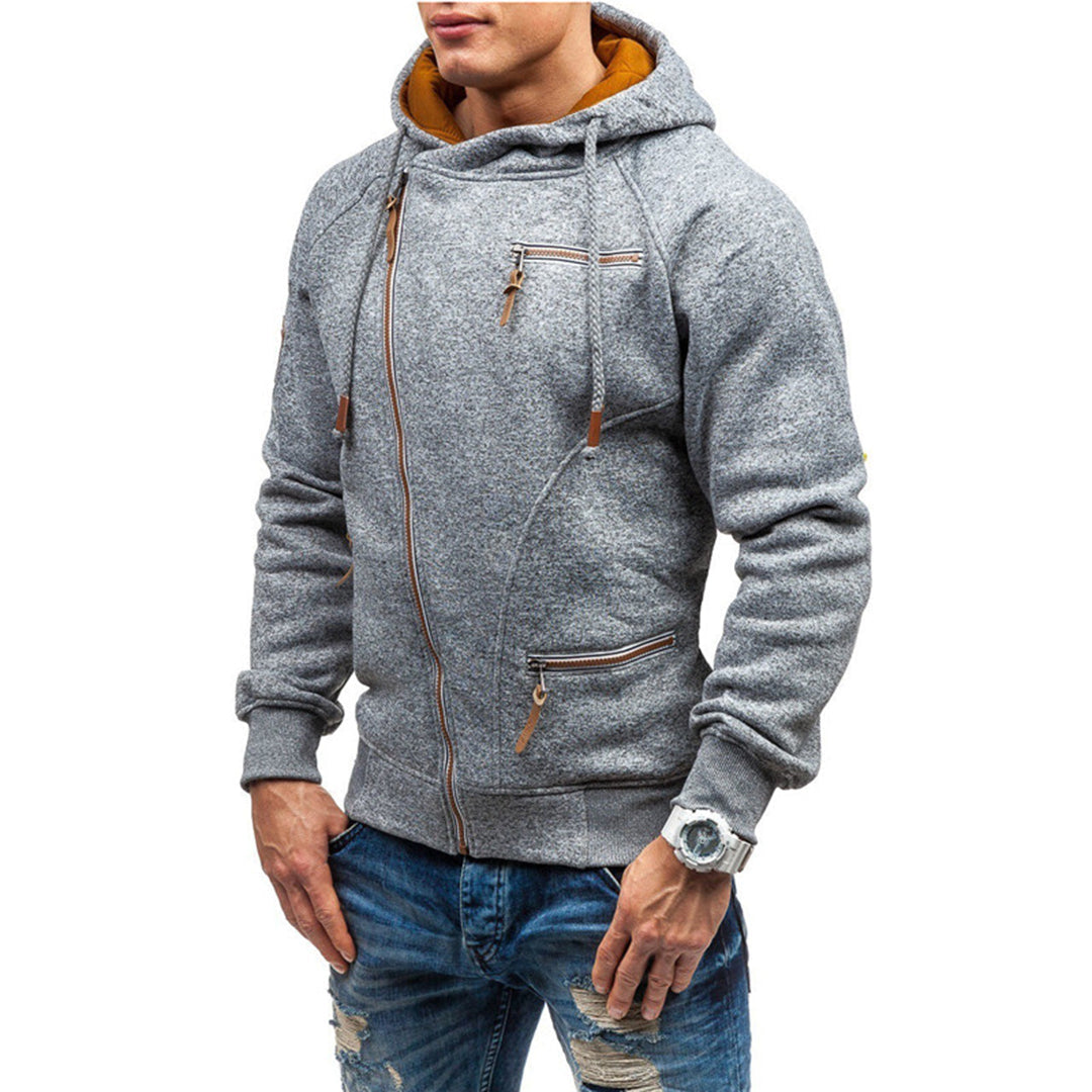 Reuben | Men's Asymmetrical Zip-Up Hoodie - Image 3