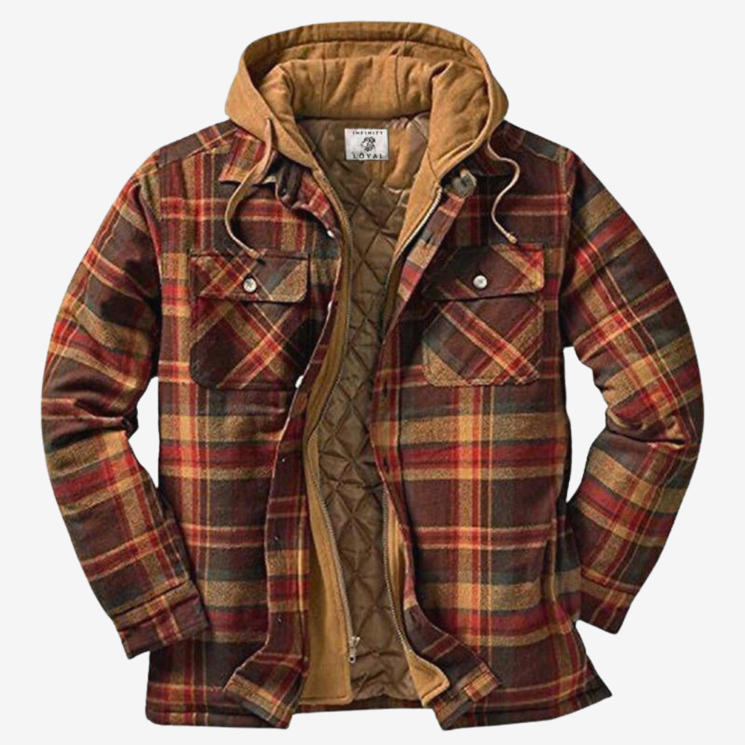 Kane | Men's Hooded Plaid Jacket - Image 3