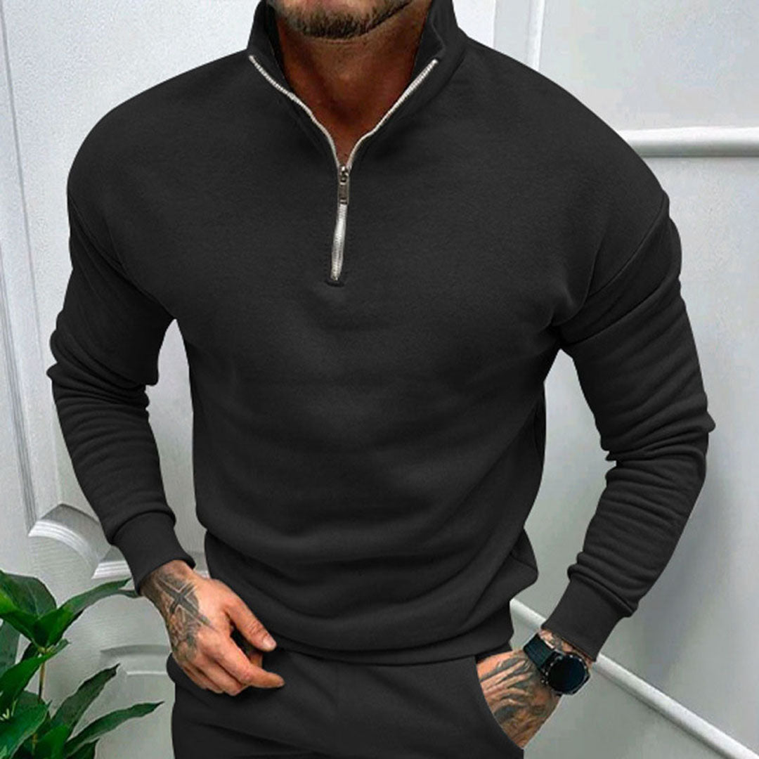 Don | Men's Quarter Zip Pullover Sweater - Image 6