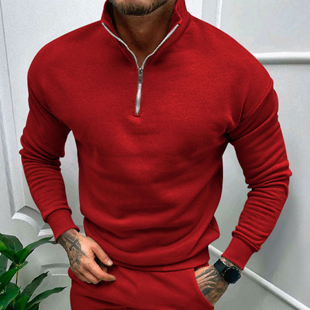 Don | Men's Quarter Zip Pullover Sweater - Image 3