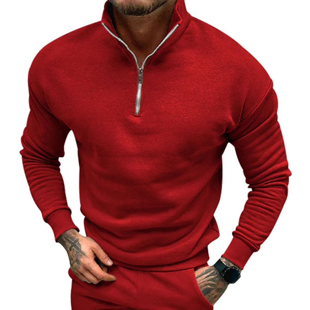 Don | Men's Quarter Zip Pullover Sweater - Image 9