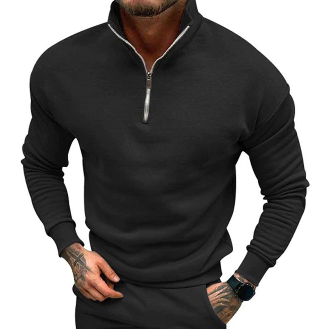 Don | Men's Quarter Zip Pullover Sweater - Image 12