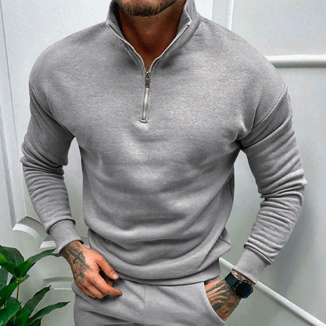 Don | Men's Quarter Zip Pullover Sweater - Image 4