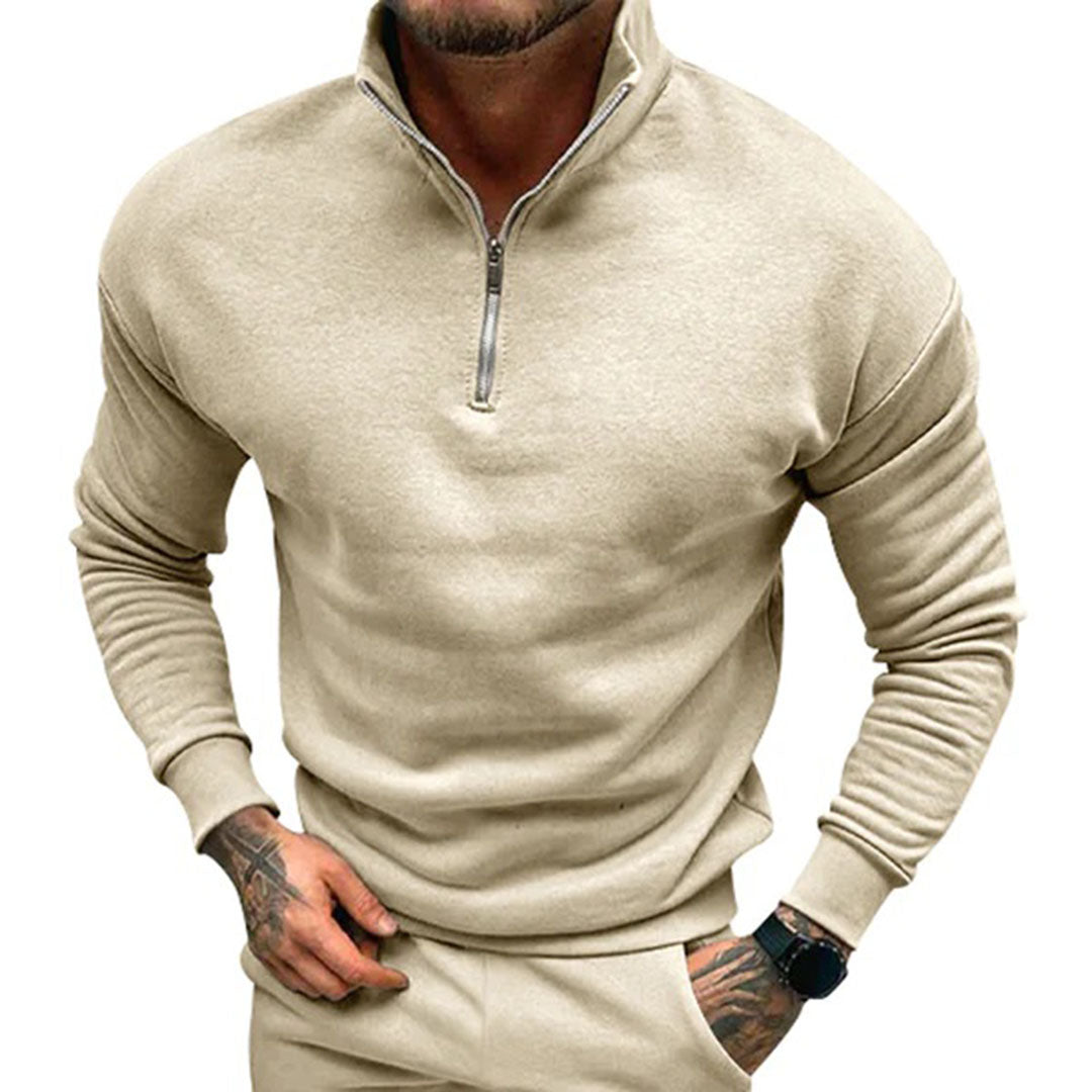 Don | Men's Quarter Zip Pullover Sweater - Image 13