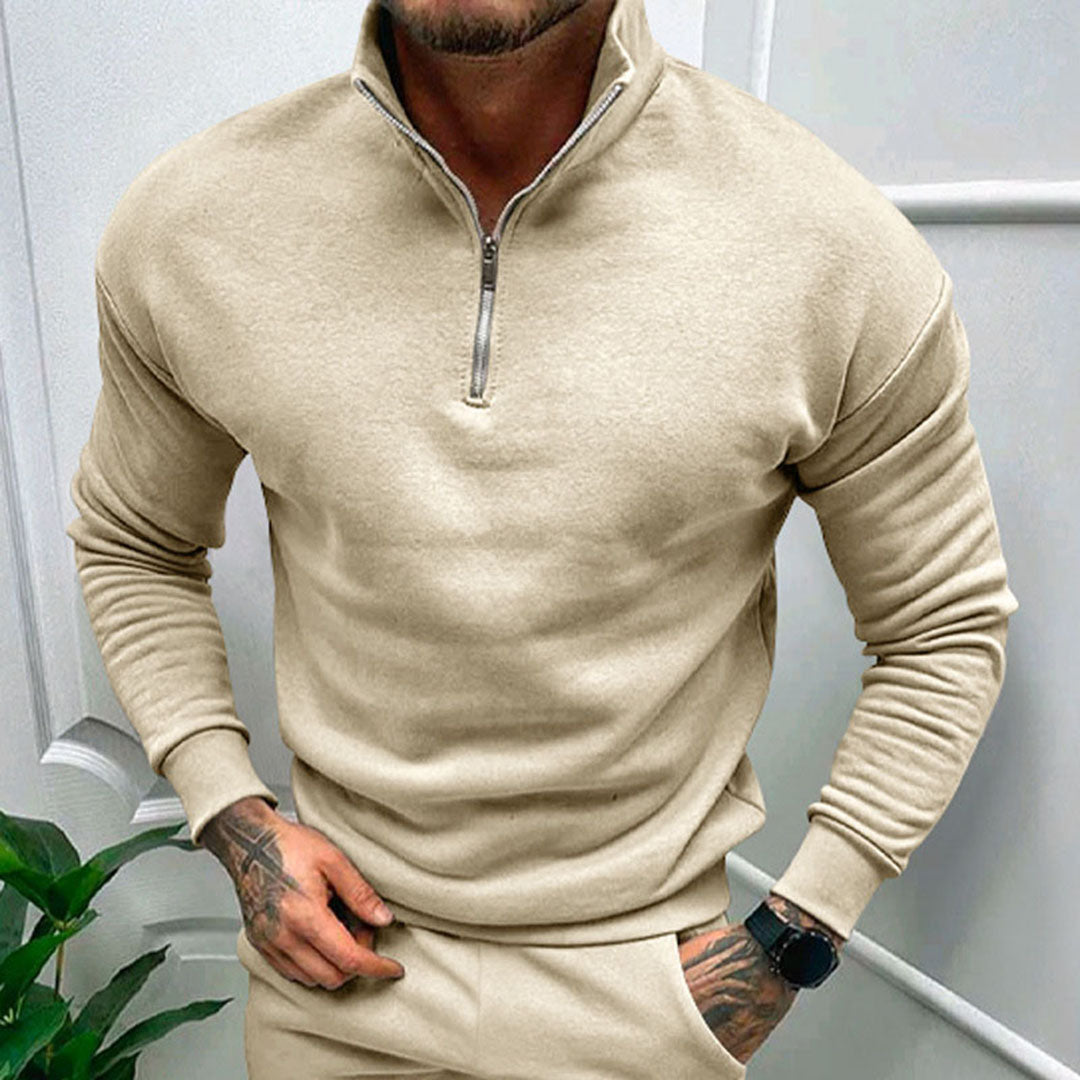 Don | Men's Quarter Zip Pullover Sweater - Image 7