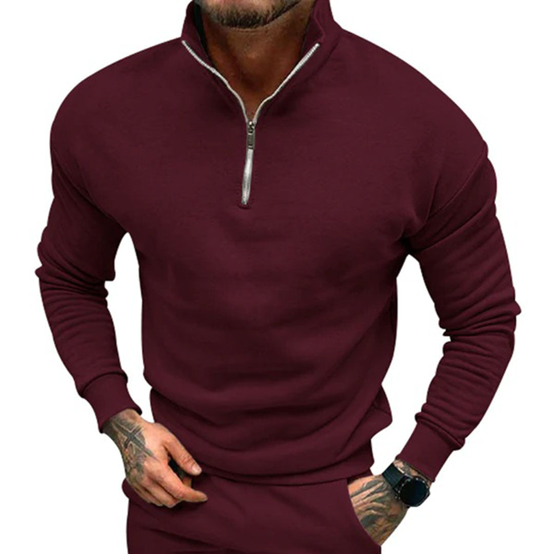 Don | Men's Quarter Zip Pullover Sweater - Image 11