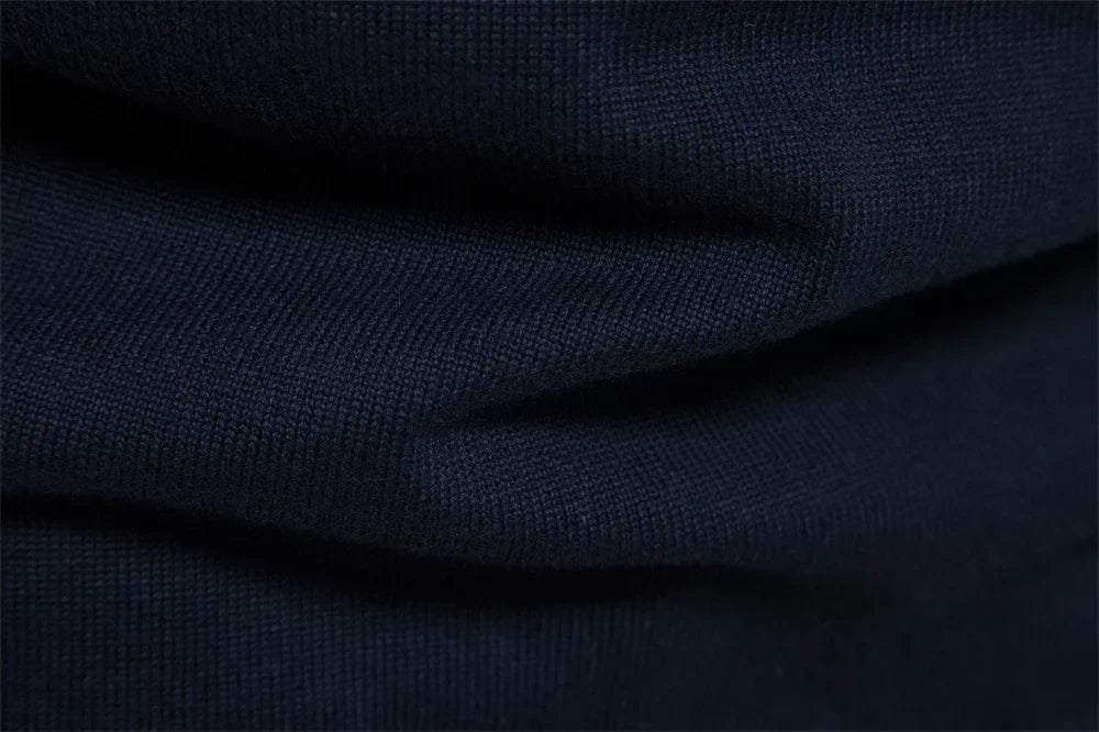Kaden | Men's Quarter Zip Striped Sweater - Image 6