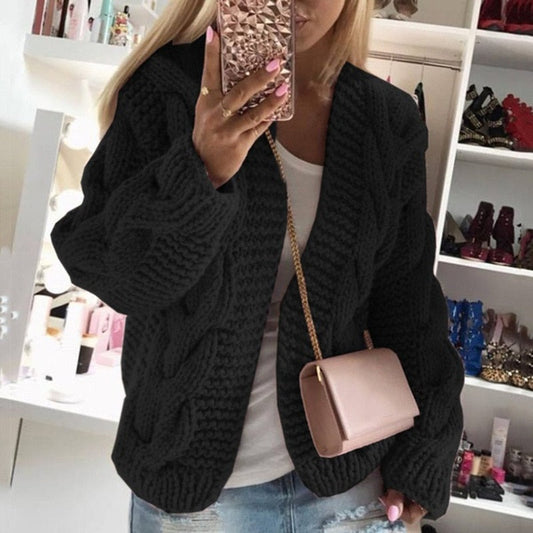 Elaine | Women's Oversized Open Front Chunky Knit Cardigan - Image 1