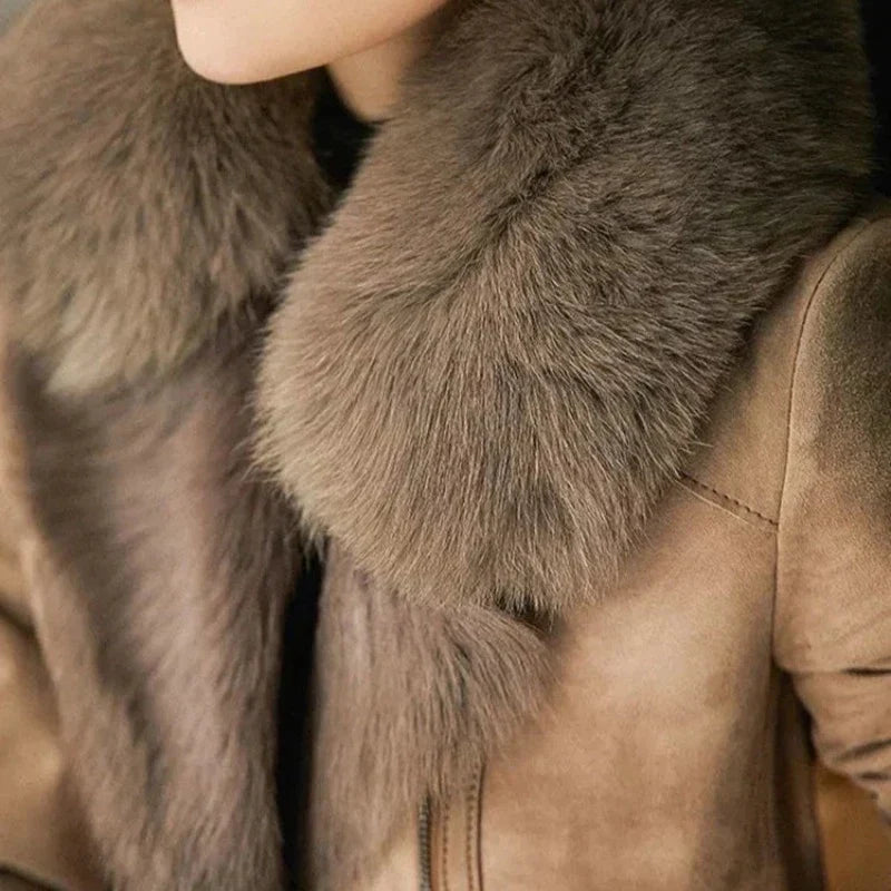 Shelby | Women's Fur Collar Zip Up Jacket - Image 2