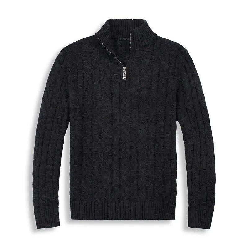 Elijah | Men's Quarter-Zip Cable Knit Sweater - Image 9