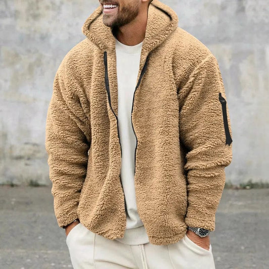 Anthony | Men's Hooded Sherpa Jacket - Image 1