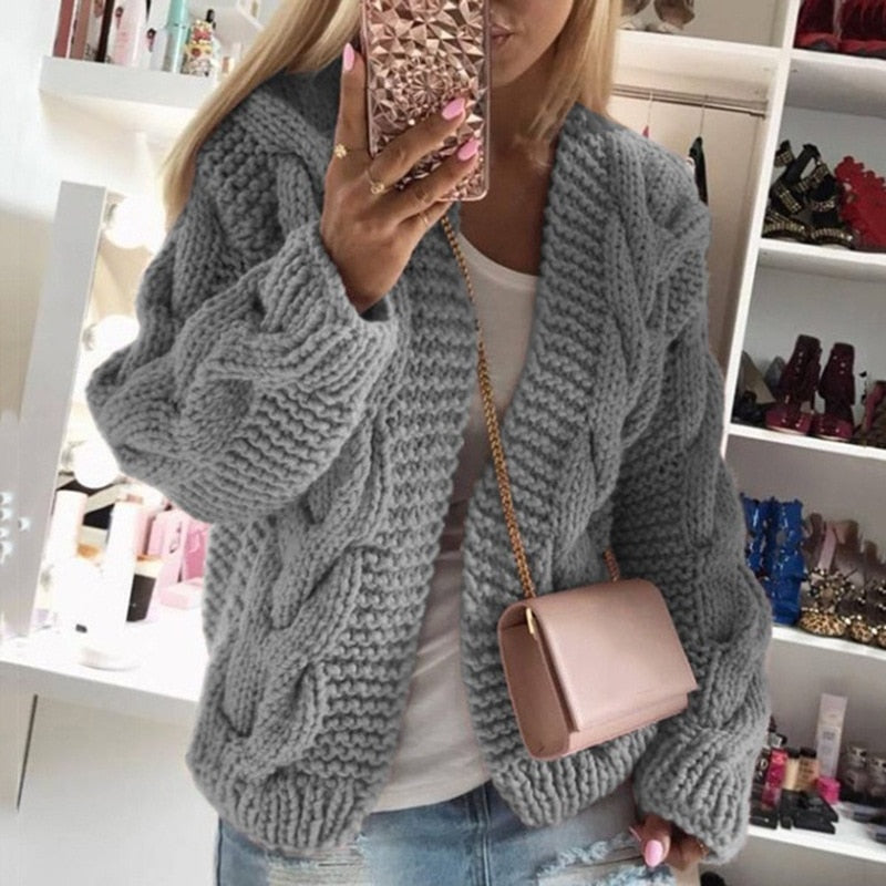Elaine | Women's Oversized Open Front Chunky Knit Cardigan - Image 3