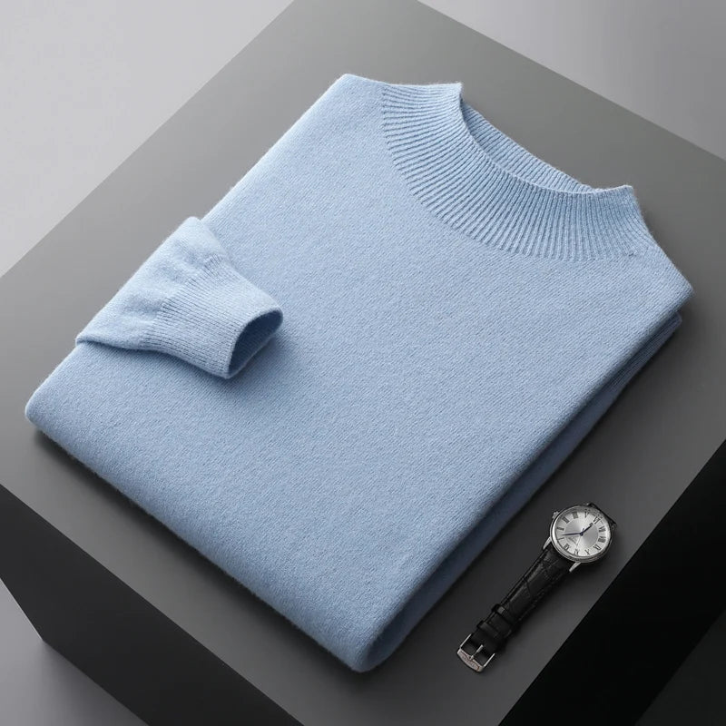 Tom | Men's Mock Neck Long Sleeve Sweater - Image 9