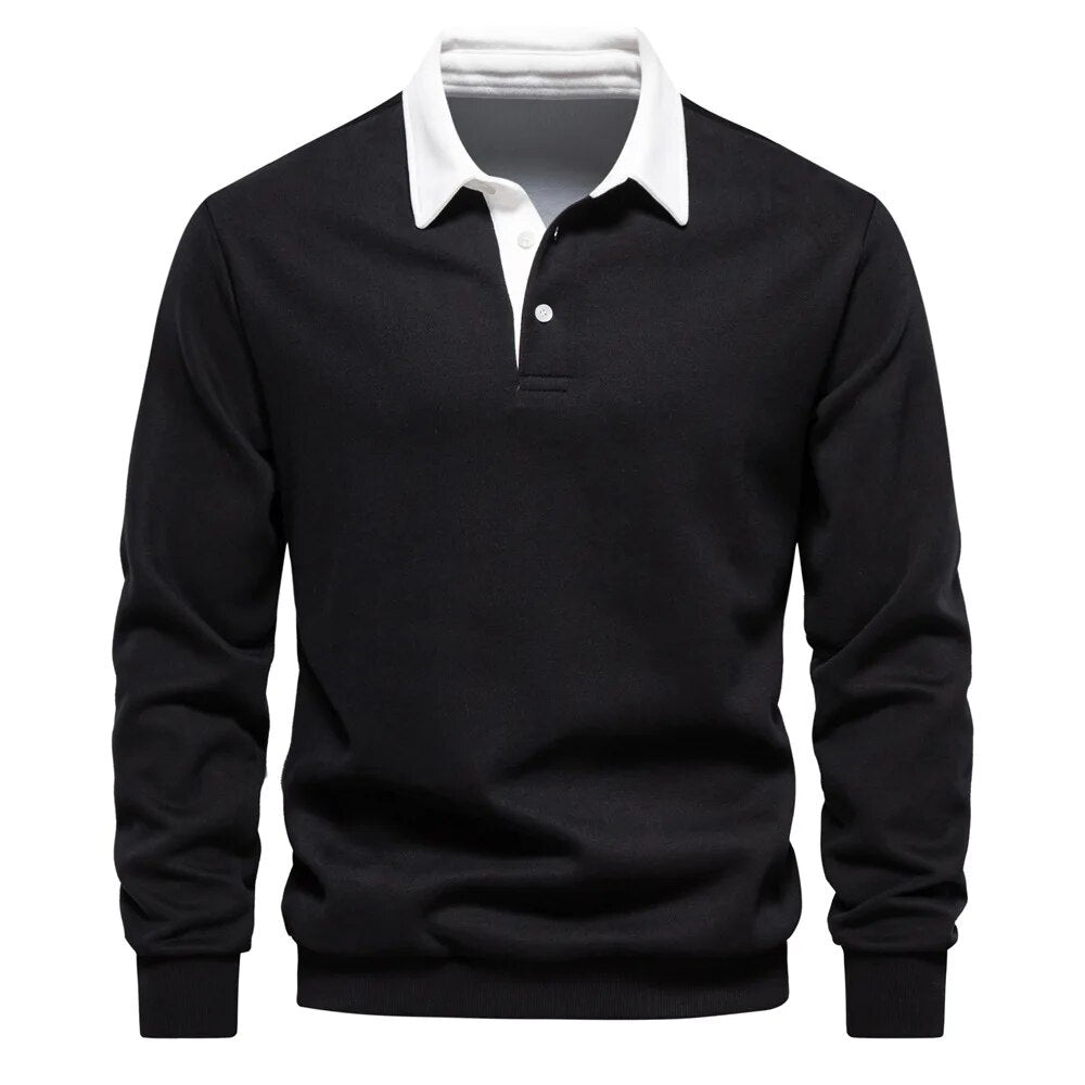 Earl | Men's Long Sleeve Rugby Shirt Style Sweater - Image 4