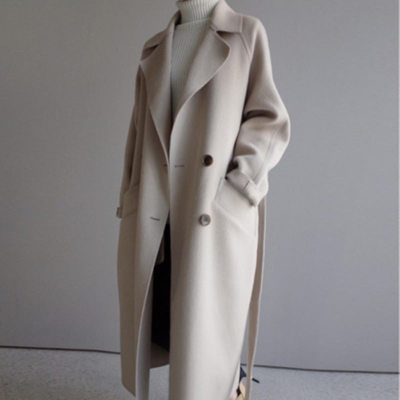 Camille | Women's Long Wrap Coat - Image 2