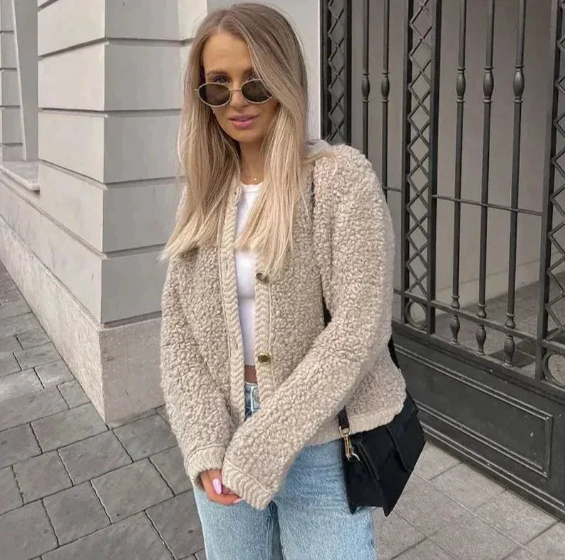 Shannon | Women's Button-Front Textured Coat - Image 1